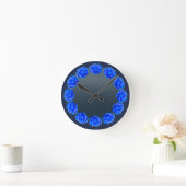 Rose Horloge Bleu Rose Fleur Mur Horloge Rose cade (Maison)