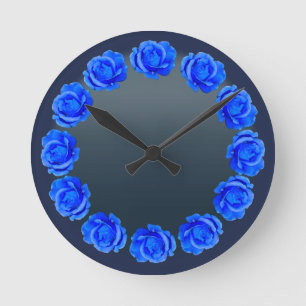 Rose Horloge Bleu Rose Fleur Mur Horloge Rose cade