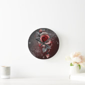 *Rose - Horloge ronde (moyenne) (Maison)