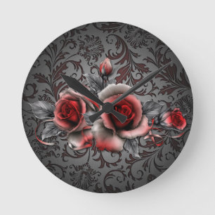 Rose - Horloge ronde (moyenne)