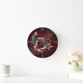 Rose - Horloge ronde (moyenne) (Maison)