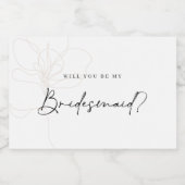 Rose illustré Bridesmaid Étiquette de bougie (Étiquettes simples)