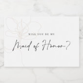 Rose illustré Bridesmaid Étiquette de vin (Étiquettes simples)