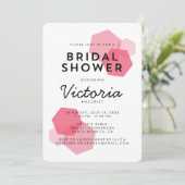 Rose | Invitation de douche nuptiale géométrique m (Debout devant)