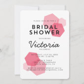 Rose | Invitation de douche nuptiale géométrique m (Devant)