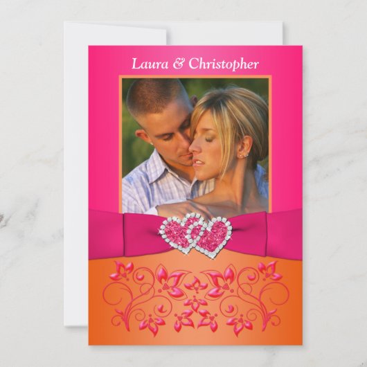 Rose, invitation jointif floral orange de PHOTO de (Devant)