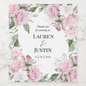 Rose Jardin élégant fleuri Mariage Vin Étiquette (Étiquettes simples)
