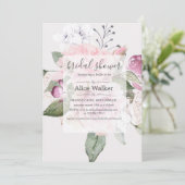 Rose Jardin floral Douche nuptiale Invitation (Debout devant)