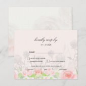 Rose Jardin Floral moderne mariage rsvp (Devant / Derrière)