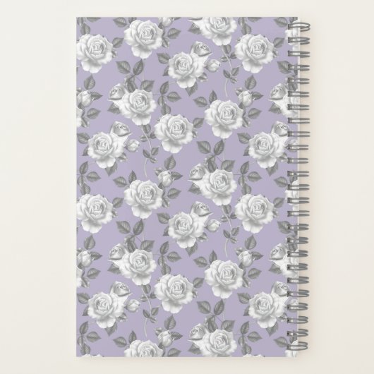 Rose Jardin Monogramme Carnet Lavande (Verso)