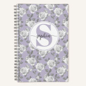 Rose Jardin Monogramme Carnet Lavande (Recto)