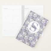 Rose Jardin Monogramme Lavender Planner (Devant avec enveloppe)