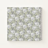 Rose Jardin Monogramme Sage Carnet vert (Dos)