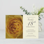 Rose jaune 18e anniversaire Invitation de fête (Debout devant)