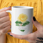 Rose jaune | Aquarelle Nom Café Mug