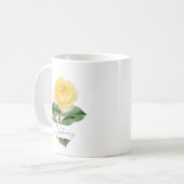 Rose jaune | Aquarelle Nom Café Mug (Devant gauche)