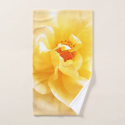 Rose jaune blanc Couleurs douces (Serviette à main)