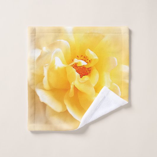 Rose jaune blanc Couleurs douces (Gant de toilette)