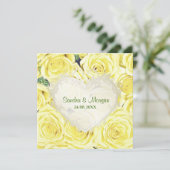 Rose jaune clair Faire-part de mariage florale (Debout devant)