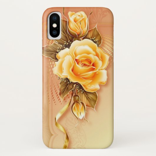 Rose jaune Coque-Mate à peine Il iPhone X Coque (Dos)