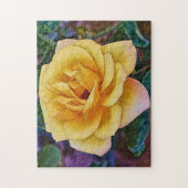 Rose jaune dans le Puzzle de fleurs (Vertical)