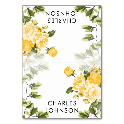 Rose jaune doré Mariage Floral | Cartes (Par défaut)
