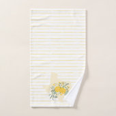 Rose jaune du Texas - En vichy Etat avec Rose (Serviette à main)