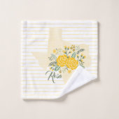 Rose jaune du Texas - En vichy Etat avec Rose (Gant de toilette)