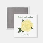 Rose Jaune Enregistrer la date Aimants de mariage (Recto/Verso)
