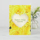 Rose jaune Faire-part de mariage florale (Debout devant)