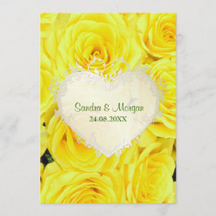 Rose jaune Faire-part de mariage florale