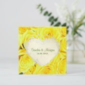 Rose jaune Faire-part de mariage florale (Debout devant)