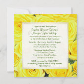 Rose jaune Faire-part de mariage florale (Dos)
