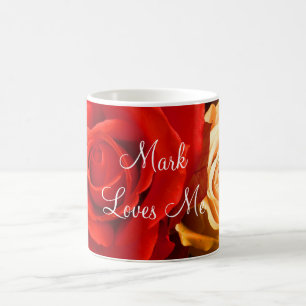 Rose jaune rouge Valentine I Mug