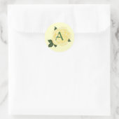 Rose jaune, Stickers Mariage Monogramme (Sac)