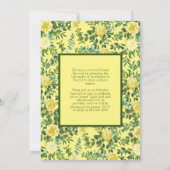 Rose jaune Vert photo Faire-part de graduation (Dos)