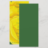 Rose jaune vif, cartes de menu personnalisées (Devant / Derrière)