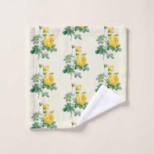 Rose jaune vintage (Gant de toilette)