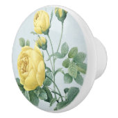 Rose jaune vintage, beau bouton de ceramib (Droite)