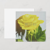 Rose jaune Votre Carte Plat Texte (Devant / Derrière)