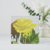 Rose jaune Votre Carte Plat Texte (Debout devant)