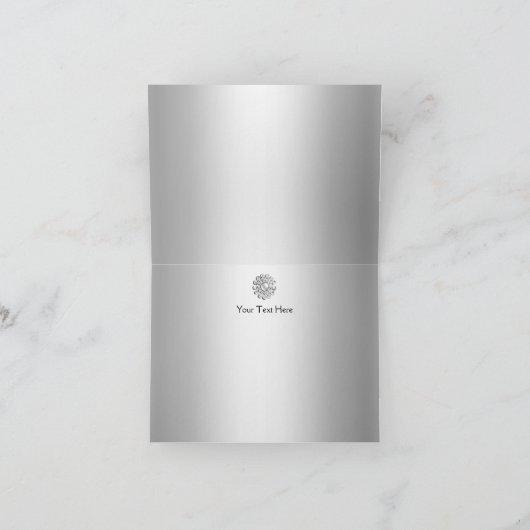 Rose & Jewel Zilveren 25e Jubileum Dank Je Bedankkaart (Binnen)