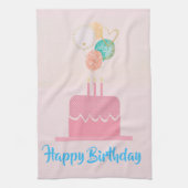Rose Joyeux Anniversaire Serviette de cuisine (Vertical)