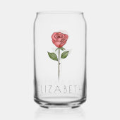 ROSE Juin Fleur de naissance Nom personnalisé (Verso)