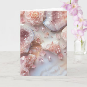 Rose Kwarts Kristal Liefdes Steen Roze Foto Kaa Kaart