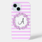 Rose Lilac Monogramme bande coque iphone vertical (Verso)