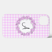 Rose Lilac Monogramme vérifier iPad Mini coque ver (Verso (horizontal))