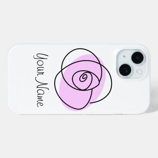Rose Lilac 'Nom' coque iphone (Verso (horizontal))