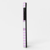 Rose Lilac 'Nom' rayé coque iphone vertical rayé (Dos/Gauche)