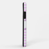 Rose Lilac 'Nom' rayé coque iphone vertical rayé (Dos/Droite)